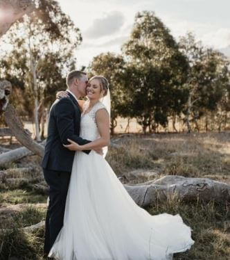 Kelsey-Lee Barber with her husband Mike on their wedding day.